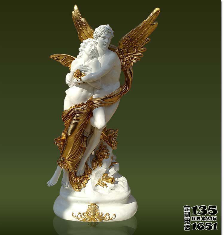 愛(ài)神別墅景觀(guān)玻璃鋼彩繪鍍金雕塑