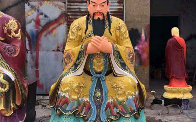 寺廟玻璃鋼彩繪神佛東岳大帝雕塑