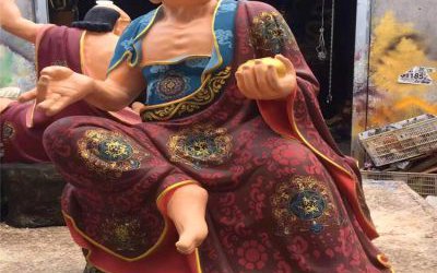 宗教廟宇玻璃鋼彩繪大型景觀十八羅漢雕塑