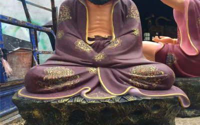 寺廟玻璃鋼彩繪打坐的十八羅漢雕塑