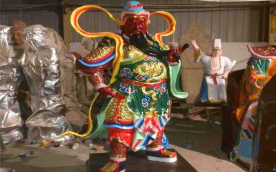 玻璃鋼彩繪景區大型站立式關公雕塑