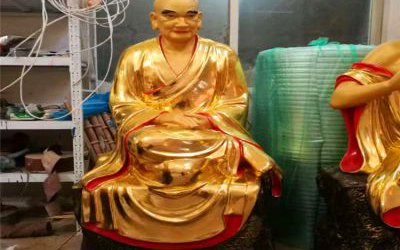 景區玻璃鋼彩繪大型十八羅漢雕塑