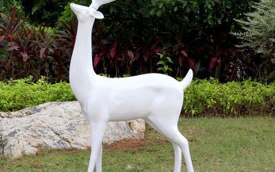 戶外草坪玻璃鋼園林景觀裝飾品擺件梅花鹿雕塑