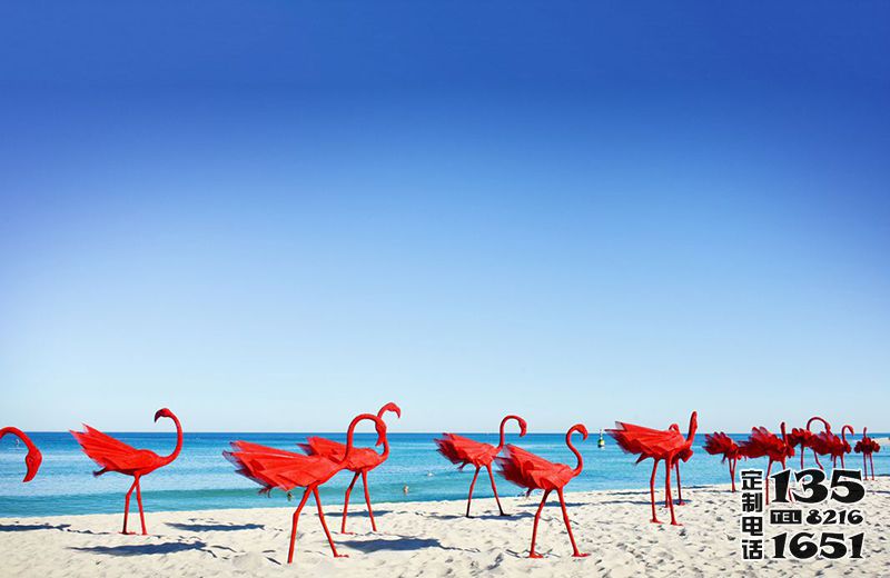 海邊玻璃鋼創(chuàng)意火烈鳥雕塑 海邊玻璃鋼創(chuàng)意火烈鳥雕塑