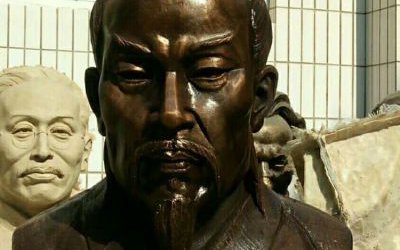 園林校園思想家孟子胸像玻璃鋼仿銅雕塑