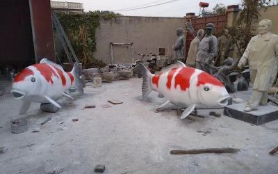 公園景區(qū)創(chuàng)意玻璃鋼彩繪仿真魚雕塑