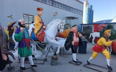 游樂園彩繪玻璃鋼西游記師徒四人雕塑