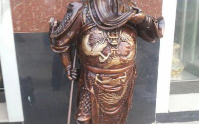 玻璃鋼仿銅大型景觀招財佛像關公雕塑