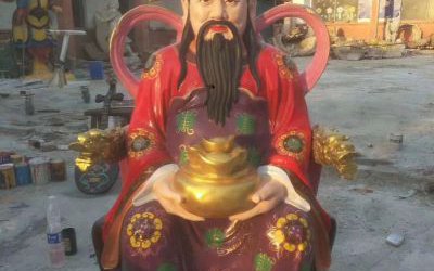 企業招財供奉佛像玻璃鋼彩繪財神雕塑