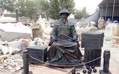 林則徐銷煙情景小品擺件雕塑園林景區(qū)玻璃鋼仿銅景觀