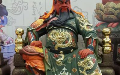 玻璃鋼彩繪寺廟供奉關公雕塑