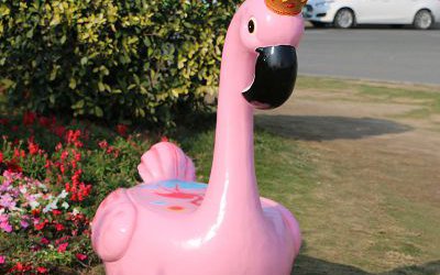 大型仿真火烈鳥動物座椅玻璃鋼雕塑戶外廣場卡通裝飾品園林景觀擺件坐椅