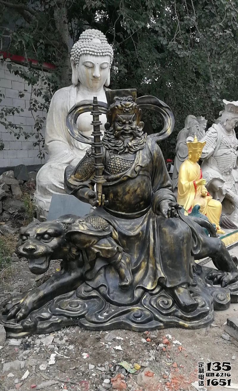 寺廟供奉玻璃鋼仿銅武財(cái)神雕塑 寺廟供奉玻璃鋼仿銅武財(cái)神雕塑