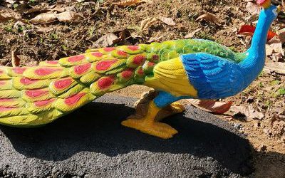 公園仿真動物孔雀雕塑