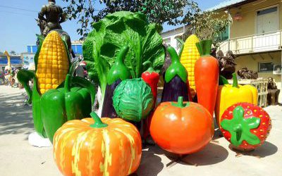 農場大型創意玻璃鋼仿真蔬菜水果雕塑