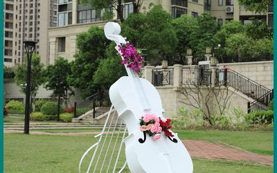 公園景區(qū)玻璃鋼創(chuàng)意仿真大提琴雕塑