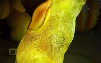 發(fā)光兔子玻璃鋼仿真動(dòng)物雕塑