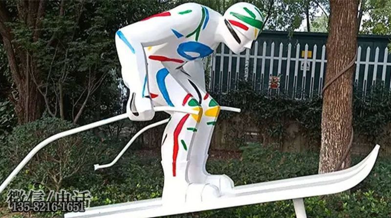 玻璃鋼彩繪滑雪運動人物雕塑 玻璃鋼彩繪滑雪運動人物雕塑